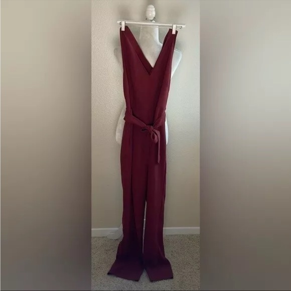 🍷 Banana Republic jumpsuit 6 EUC maroon burgundy pantsuit sleeveless spice LN - Picture 2 of 8